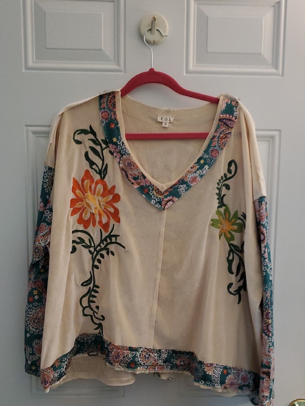 POL Cream Top with Subtle Texture